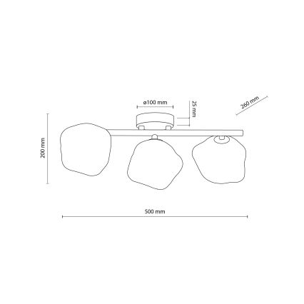 Brilagi - Lustre plafonnier VULCANO 3xG9/8W/230V doré/beige fumé