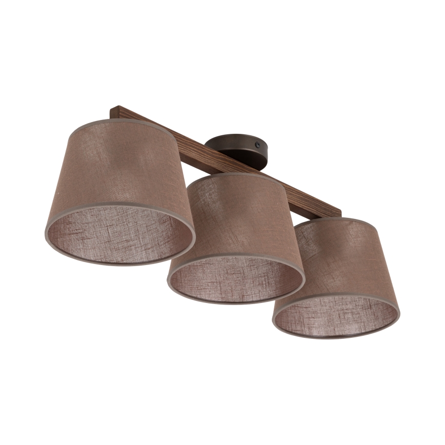 Brilagi - Lustre semi-plafonnier LATTE 3xE27/60W/230V pin/brun