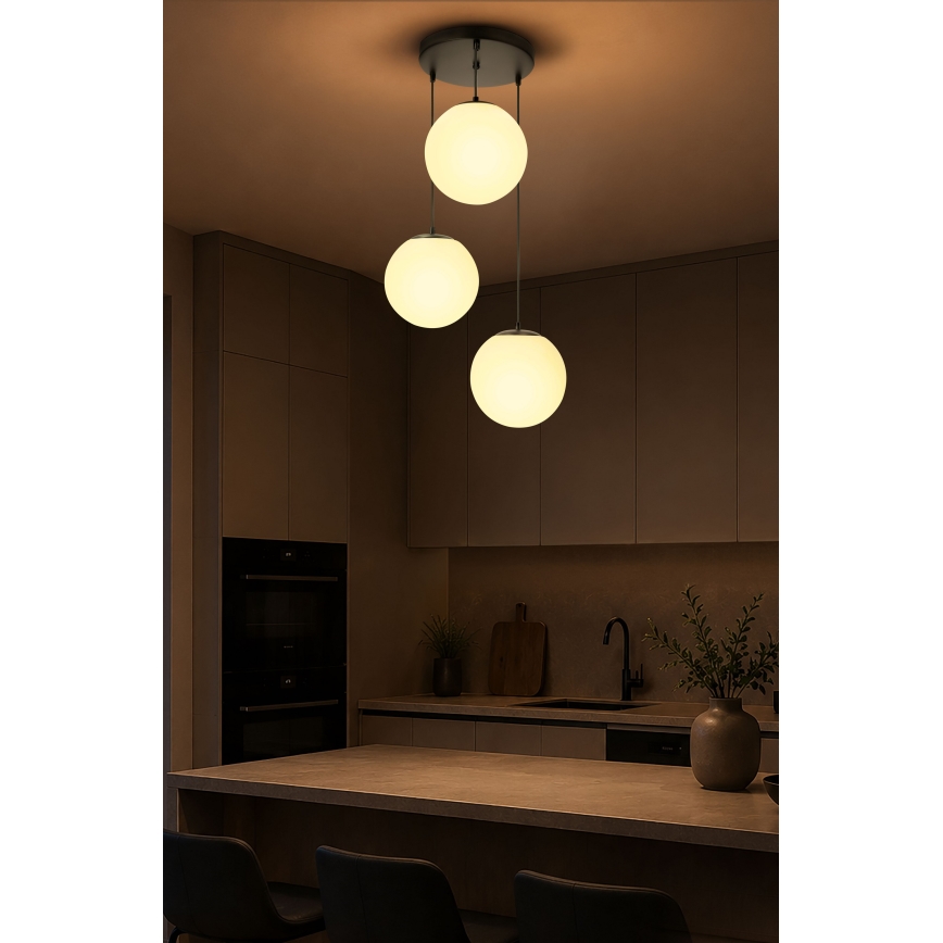 BRILAGI - Lustre sur câble POLOS 3xE27/40W/230V Ø 42 cm noir