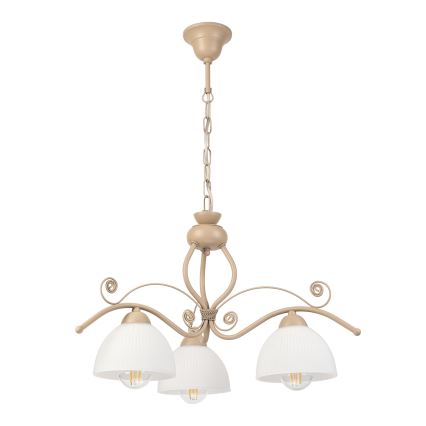Brilagi - Lustre sur chaîne ANTICO MODERN 3xE27/60W/230V beige