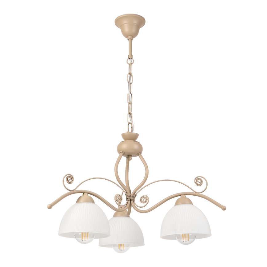 Brilagi - Lustre sur chaîne ANTICO MODERN 3xE27/60W/230V beige