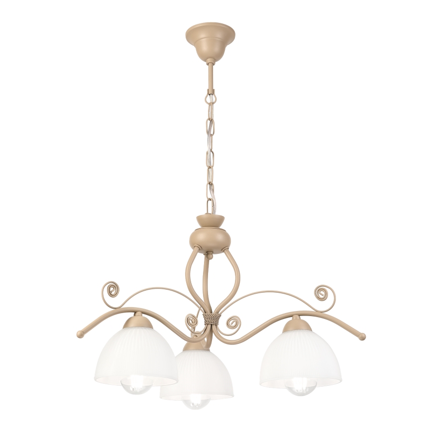 Brilagi - Lustre sur chaîne ANTICO MODERN 3xE27/60W/230V beige