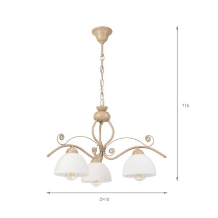 Brilagi - Lustre sur chaîne ANTICO MODERN 3xE27/60W/230V beige