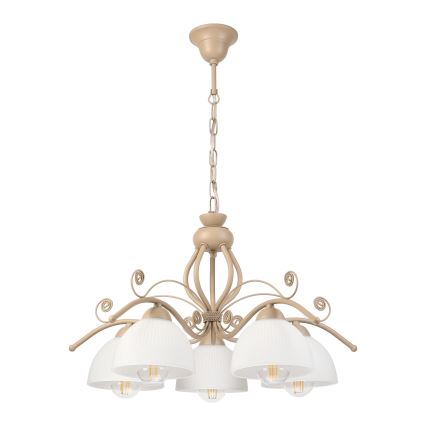 Brilagi - Lustre sur chaîne ANTICO MODERN 5xE27/60W/230V beige
