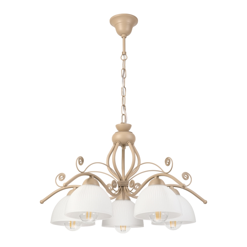 Brilagi - Lustre sur chaîne ANTICO MODERN 5xE27/60W/230V beige