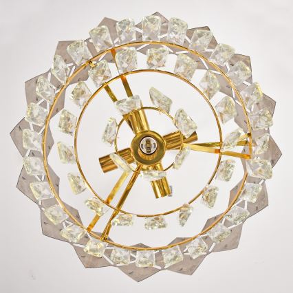 Brilagi - Lustre sur chaîne CRISTAL 5xE14/40W/230V diam. 38 cm doré/noir