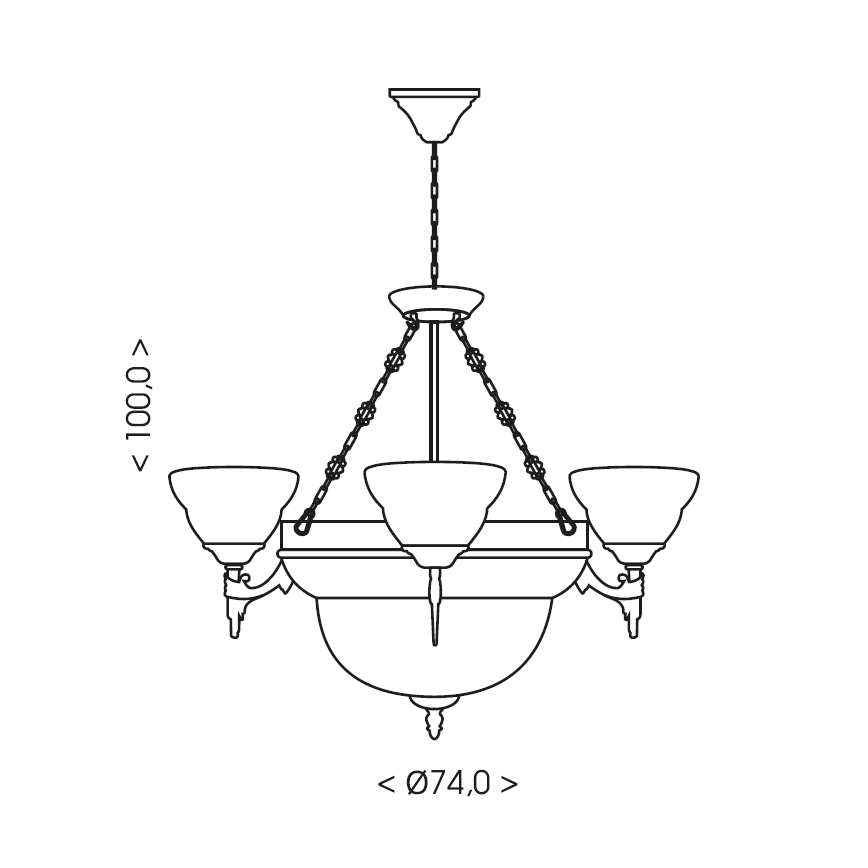 Brilagi - Lustre sur chaîne DAHLIA 6xE27/40W/230V diam. 74 cm laiton
