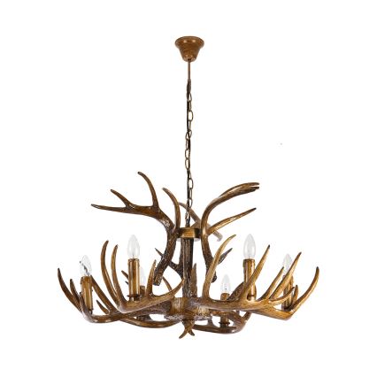 Brilagi - Lustre sur chaîne DEER 6 x E14 / 10 W / 230 V, Ø 80 cm, design ramure de cerf