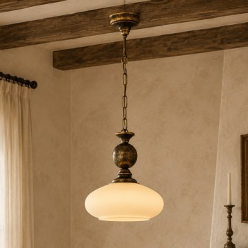 Brilagi - Lustre sur chaîne MOLLERO 1xE27/15W/230V Ø 24 cm bronze/patiné