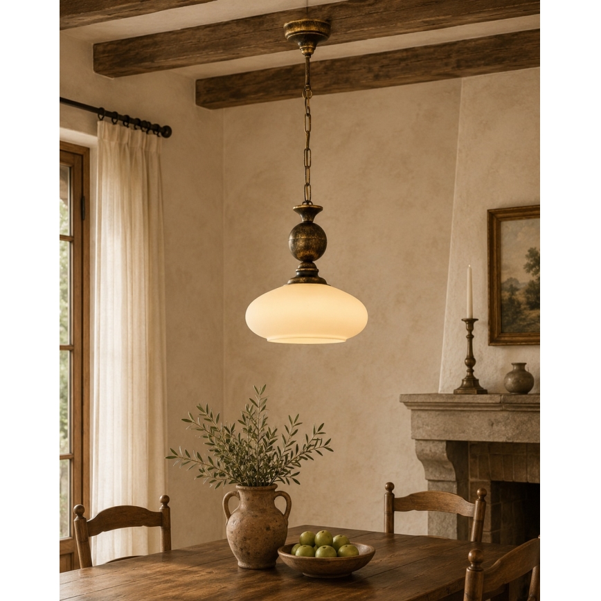 Brilagi - Lustre sur chaîne MOLLERO 1xE27/15W/230V Ø 24 cm bronze/patiné