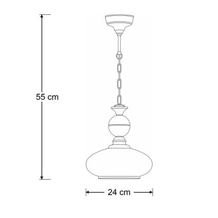 Brilagi - Lustre sur chaîne MOLLERO 1xE27/15W/230V Ø 24 cm bronze/patiné