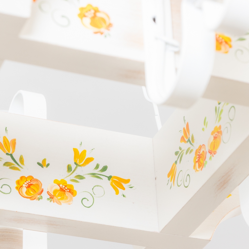 Brilagi - Lustre sur chaîne QUEEN 4xE14/40W/230V hêtre/crème