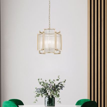 Brilagi - Lustre sur chaîne RAMOS 3xE14/60W/230V doré