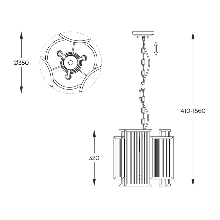 Brilagi - Lustre sur chaîne RAMOS 3xE14/60W/230V doré