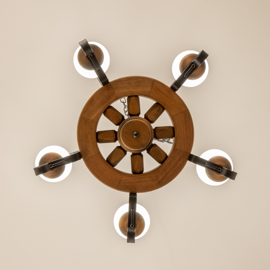 Brilagi - Lustre sur chaîne ROATA 5xE14/40W/230V Ø 50 cm hêtre