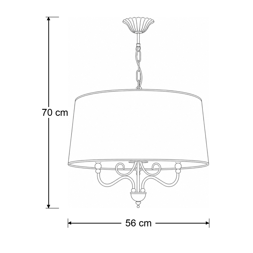 Brilagi - Lustre sur chaîne SONIA 3xE27/15W/230V Ø 56 cm crème/patine