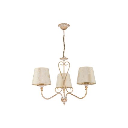 Brilagi - Lustre sur chaîne SONIA 3xE27/15W/230V Ø 64 cm crème/patiné