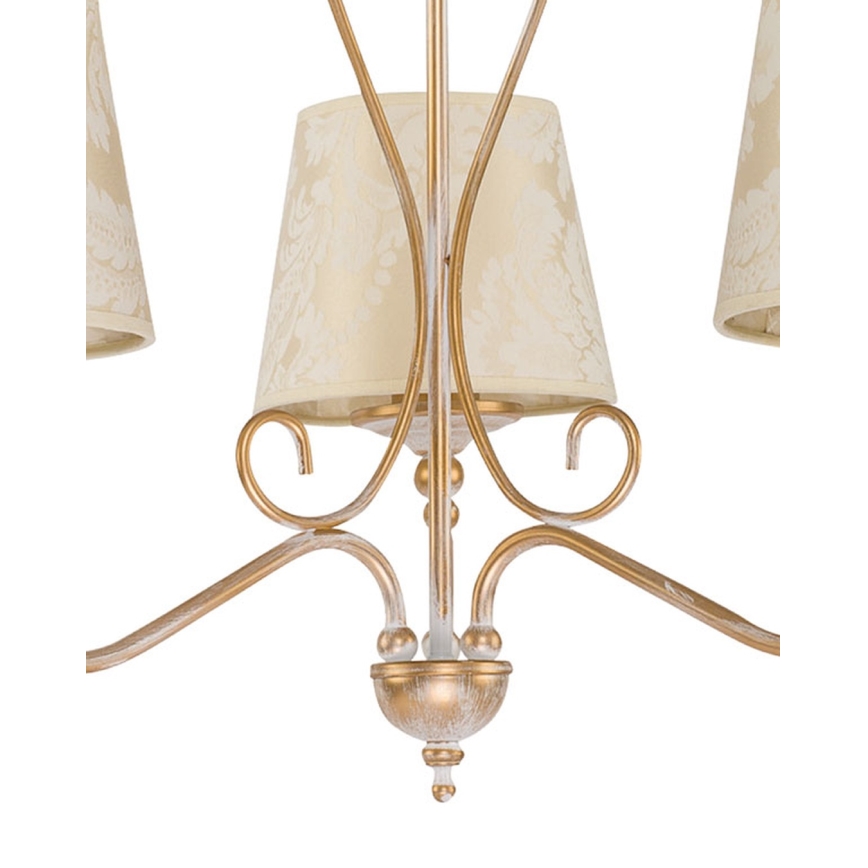 Brilagi - Lustre sur chaîne SONIA 3xE27/15W/230V Ø 64 cm crème/patiné