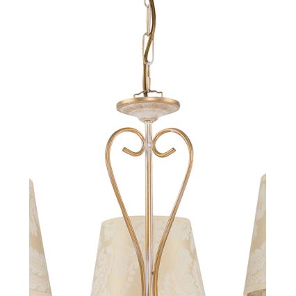 Brilagi - Lustre sur chaîne SONIA 3xE27/15W/230V Ø 64 cm crème/patiné