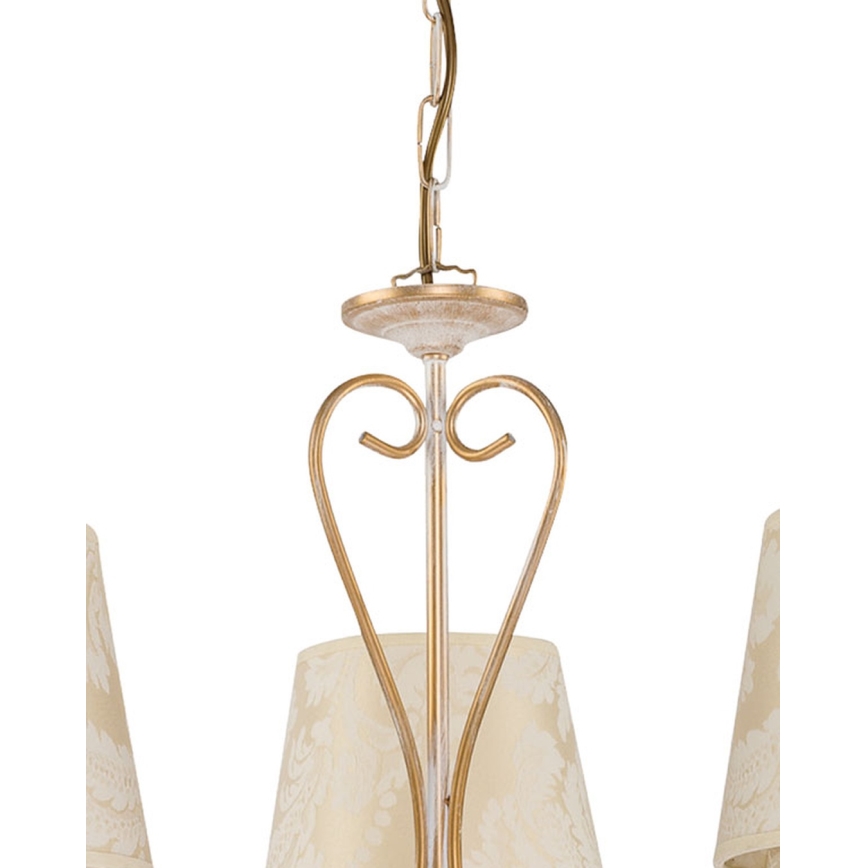 Brilagi - Lustre sur chaîne SONIA 3xE27/15W/230V Ø 64 cm crème/patiné