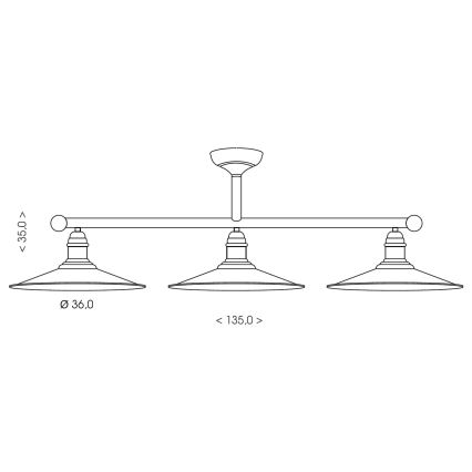 Brilagi - Lustre sur tige FORGE 3xE27/60W/230V patine/doré/noir