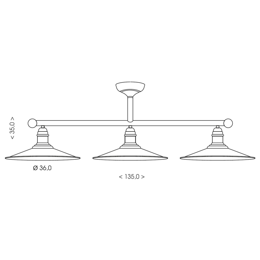 Brilagi - Lustre sur tige FORGE 3xE27/60W/230V patine/doré/noir