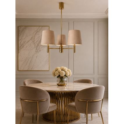 Brilagi - Lustre sur tige MONTE 3xE27/15W/230V beige/doré