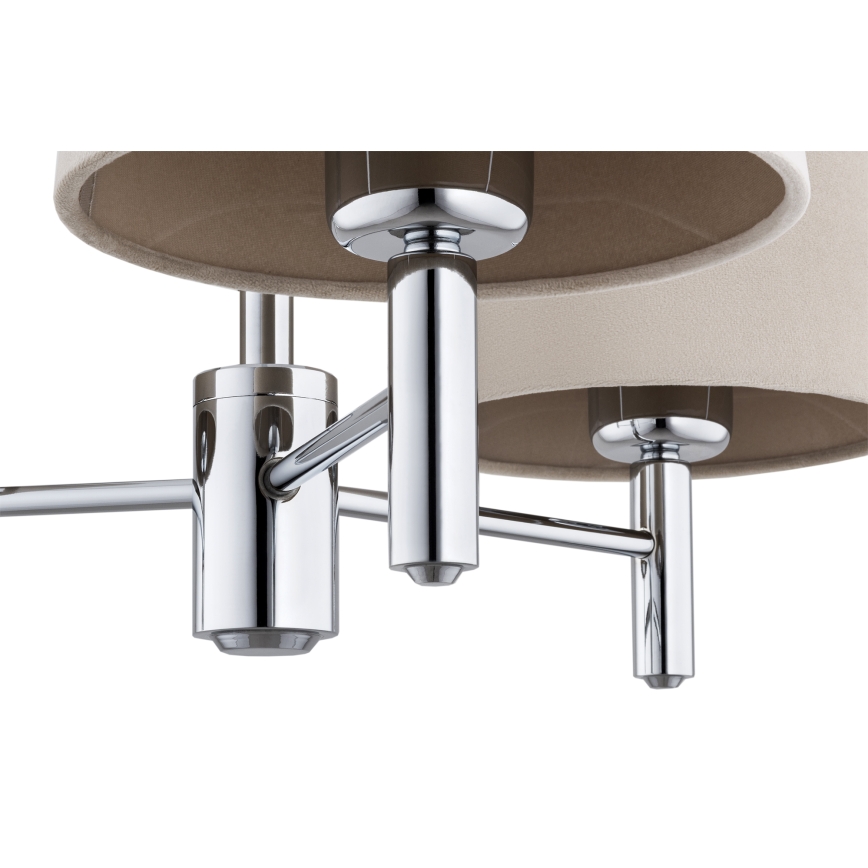 Brilagi - Lustre sur tige MONTE 3xE27/60W/230V beige/chrome poli