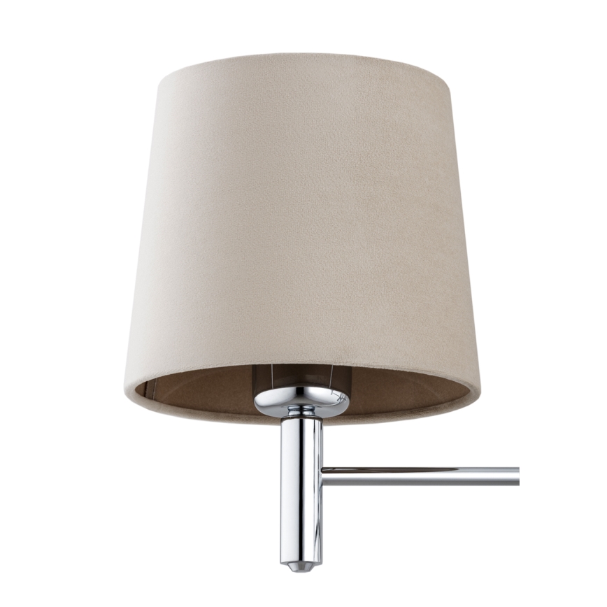 Brilagi - Lustre sur tige MONTE 3xE27/60W/230V beige/chrome poli
