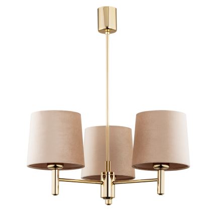 Brilagi - Lustre sur tige MONTE 3xE27/60W/230V beige/doré