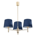 Brilagi - Lustre sur tige MONTE 3xE27/60W/230V bleu/doré