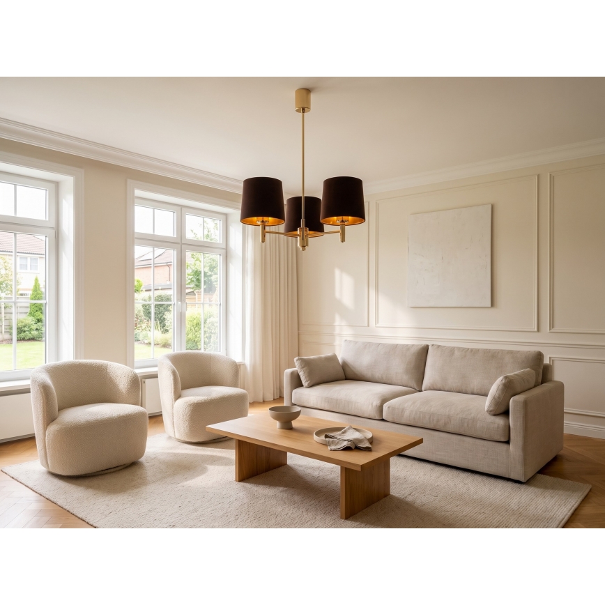Brilagi - Lustre sur tige MONTE 3xE27/60W/230V brun/doré