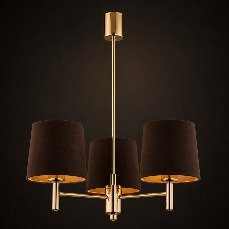 Brilagi - Lustre sur tige MONTE 3xE27/60W/230V brun/doré