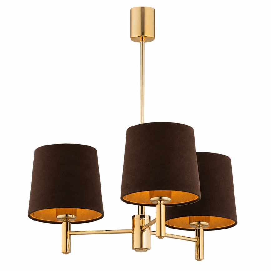 Brilagi - Lustre sur tige MONTE 3xE27/60W/230V brun/doré