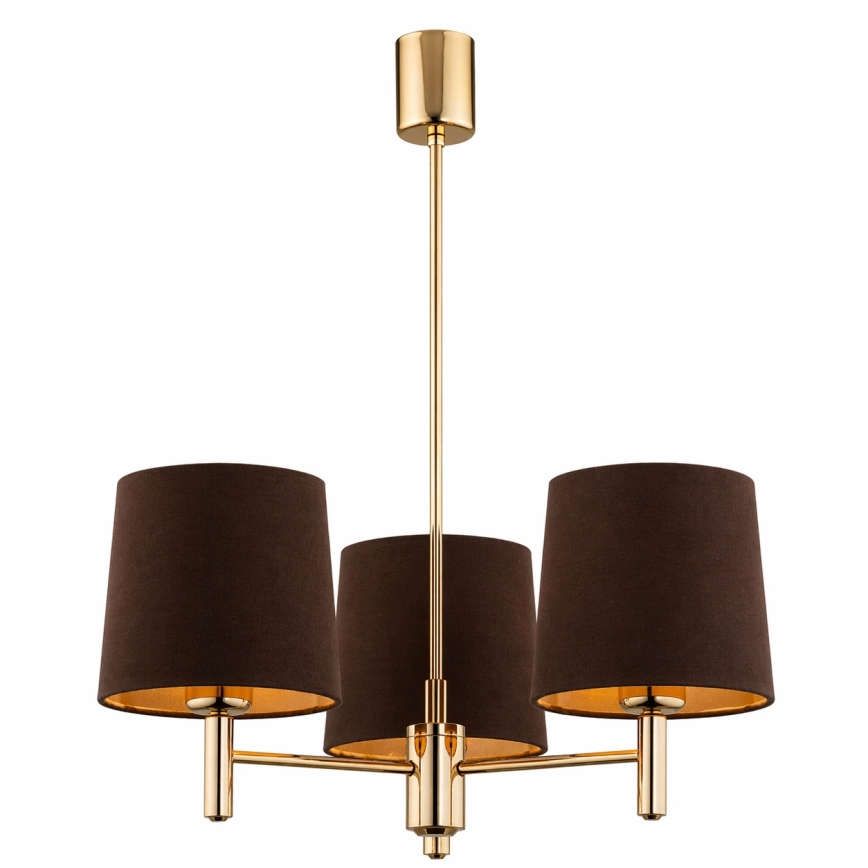 Brilagi - Lustre sur tige MONTE 3xE27/60W/230V brun/doré