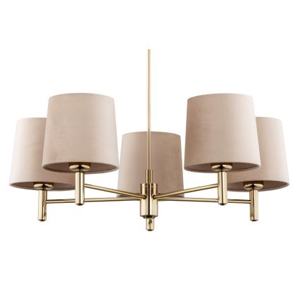 Brilagi - Lustre sur tige MONTE 5xE27/15W/230V beige/doré