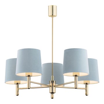 Brilagi - Lustre sur tige MONTE 5xE27/15W/230V bleu/doré