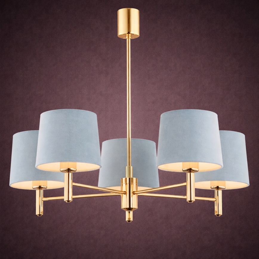 Brilagi - Lustre sur tige MONTE 5xE27/15W/230V bleu/doré