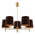 Brilagi - Lustre sur tige MONTE 5xE27/15W/230V marron/doré