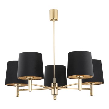 Brilagi - Lustre sur tige MONTE 5xE27/15W/230V noir/doré