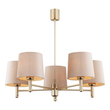 Brilagi - Lustre sur tige MONTE 5xE27/60W/230V beige/doré