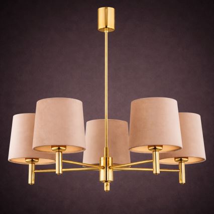 Brilagi - Lustre sur tige MONTE 5xE27/60W/230V beige/doré