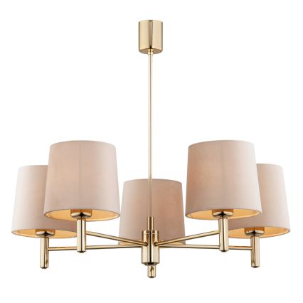 Brilagi - Lustre sur tige MONTE 5xE27/60W/230V beige/doré