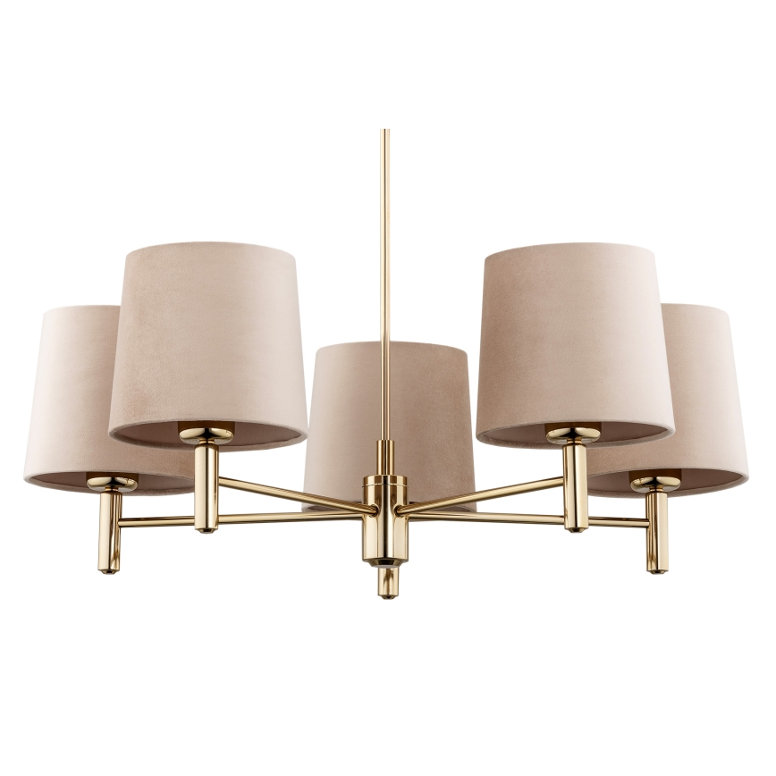 Brilagi - Lustre sur tige MONTE 5xE27/60W/230V beige/doré