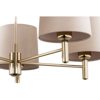 Brilagi - Lustre sur tige MONTE 5xE27/60W/230V beige/doré
