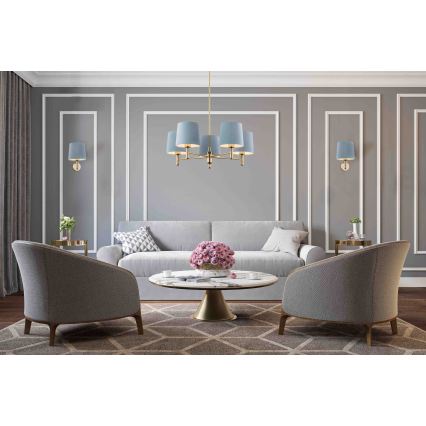 Brilagi - Lustre sur tige MONTE 5xE27/60W/230V bleu/doré