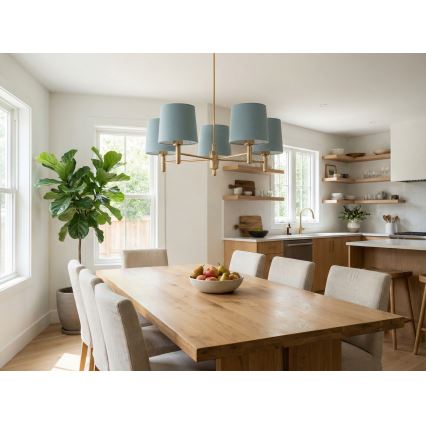 Brilagi - Lustre sur tige MONTE 5xE27/60W/230V bleu/doré