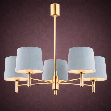 Brilagi - Lustre sur tige MONTE 5xE27/60W/230V bleu/doré