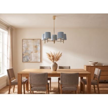 Brilagi - Lustre sur tige MONTE 5xE27/60W/230V bleu/doré