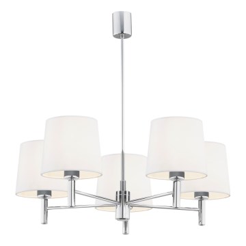 Brilagi - Lustre sur tige MONTE 5xE27/60W/230V crème/chrome brillant